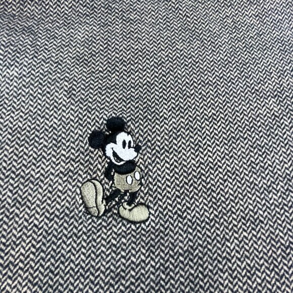 VTG Disneyland Resort Golf Ringer Polo Shirt Men Large Brown Herringbone Mickey - Picture 5 of 12